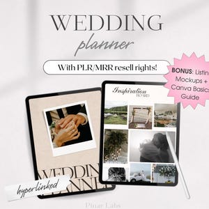 PLR Hochzeitsplaner. Hochzeitsplanerbuch. Checkliste für die Hochzeitsplanung. Hochzeitsplan-Bundle. MRR Digitales Hochzeitsjournal