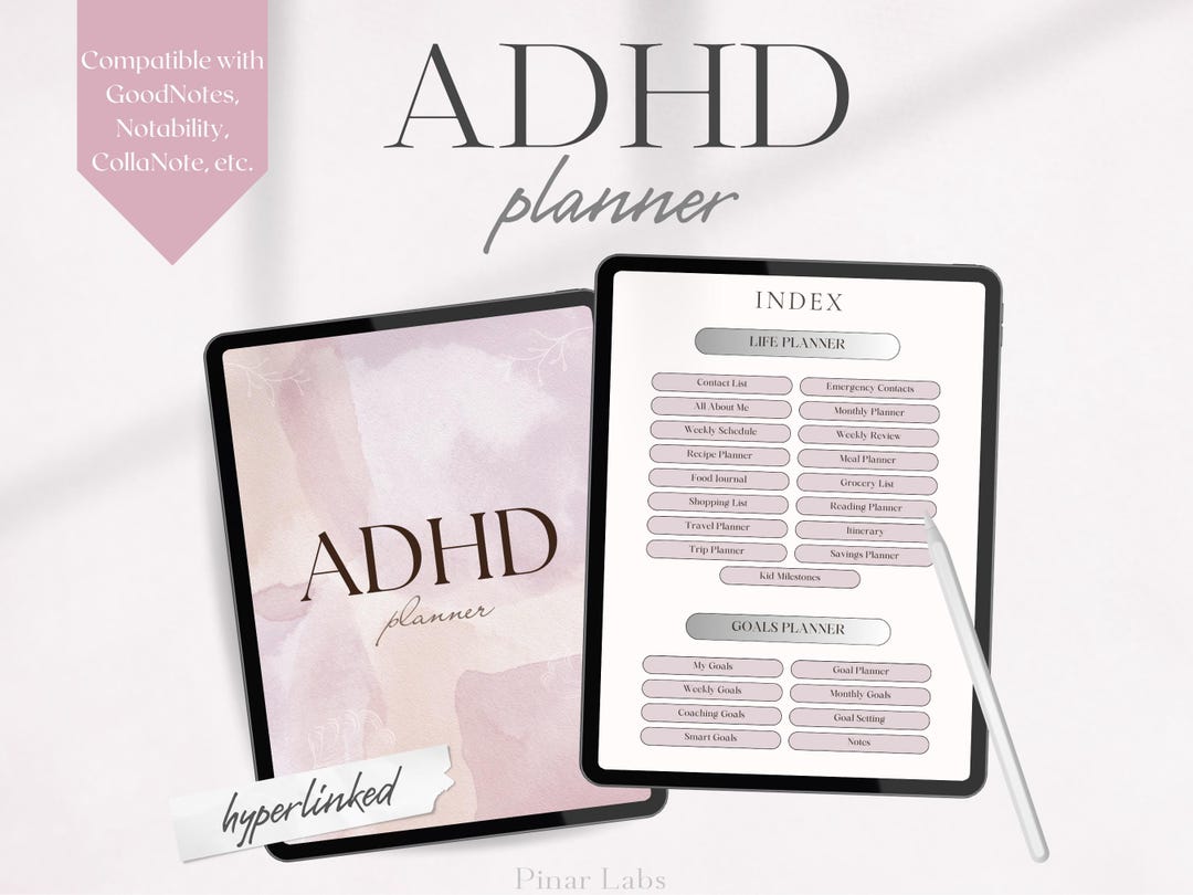 ADHD Digital Planner, Goodnotes Planner, iPad Planner, Notability ...