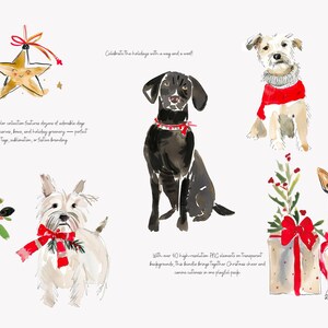 Watercolor Clipart - Christmas Dog Illustration - Holiday Art - Pet ...