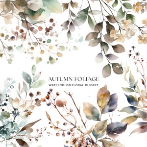 botanische Zweige - aquarellierte Blätter - natürliches Laub - zarte Stiele - florale Akzente - Gartengrün - rustikale Blumen png
