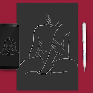Dom Sub Couple Art - Digital PDF & JPEG Print File