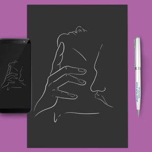 Neck Kissing Art - Digital PDF & JPEG Print File