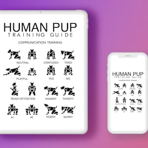 HUMAN PUP Training Guide - Communication training - Digital PDF Art File For Printing - 1 page, wall art printable