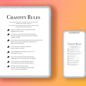 BDSM - Chastity Rules- Digital PDF &amp; JPEG Art Files for Printing, 1 ...