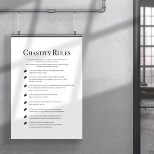BDSM - Chastity Rules- Digital PDF &amp; JPEG Art Files for Printing, 1 ...
