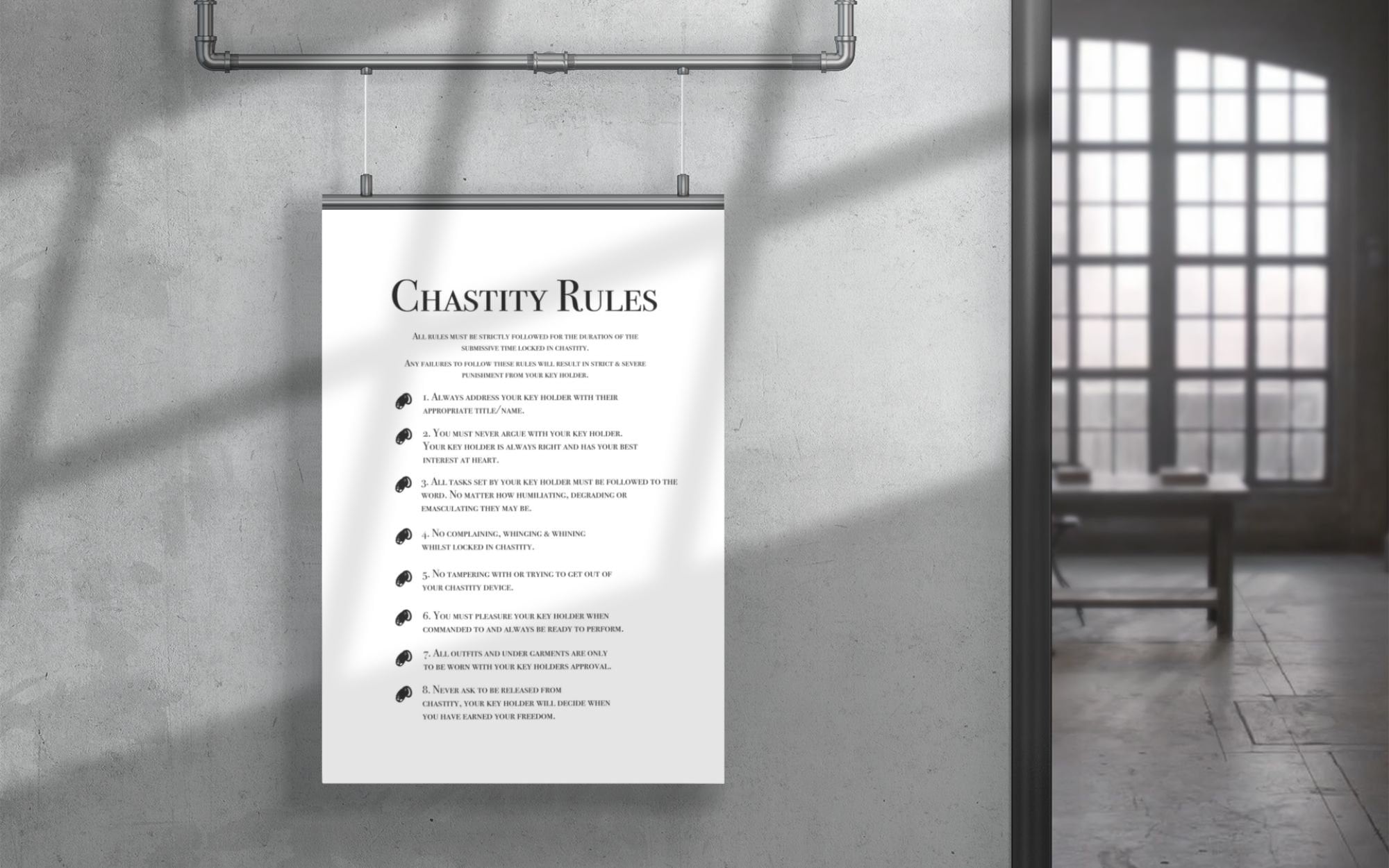 BDSM - Chastity Rules- Digital PDF &amp; JPEG Art Files for Printing, 1 ...