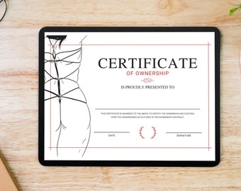Certificate Of Ownership - Digital PDF & JPEG Art File For Printing, 1 page, wall decor