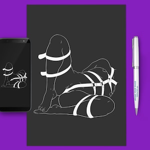 Shibari Bondage Wall Art - Digital PDF & JPEG Print File