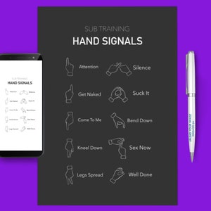 Sub training - Hand signals -  Black&White - 4 Digital PDF, JPEG Art File For Printing