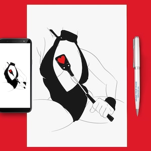 Kinky Dominatrix Art - Digital PDF & JPEG Print File