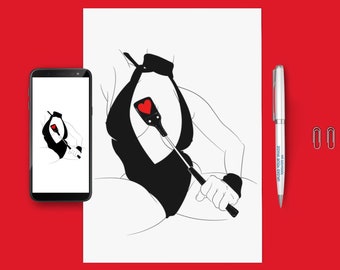 Kinky Dominatrix Art - Digital PDF & JPEG Print File