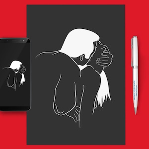 Passionate Couple Art - Digital PDF & JPEG Print File