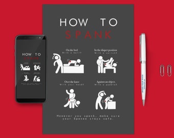 Sub Training - How To Spank - 1 Digital PDF & JPEG Art File - 1 page, wall art