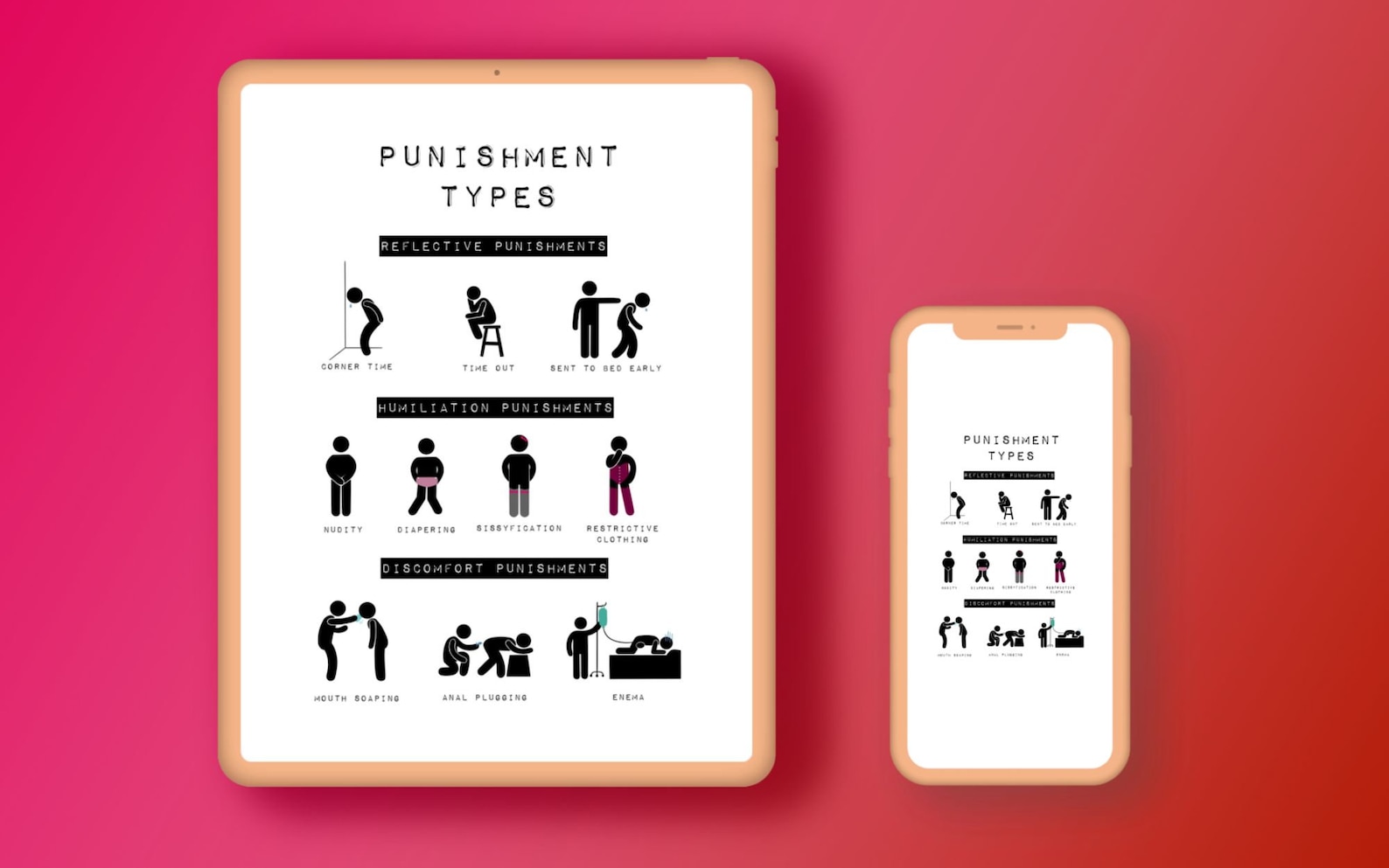 Types of Punishment- Digital PDF & JPEG Art Files for Printing, 1 Page ...
