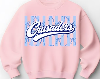Crusaders Coquette Bow PNG, Girly Sports Design (téléchargement numérique)