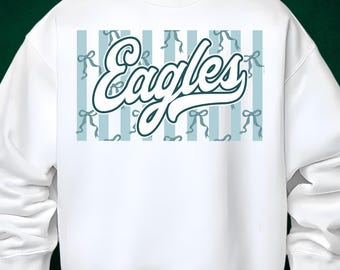 Eagles Coquette PNG, Design de maillot de football avec nœud (téléchargement numérique)