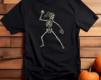 Squelette vintage lanceur de softball Clipart - Spooky Sports PNG (Téléchargement numérique)