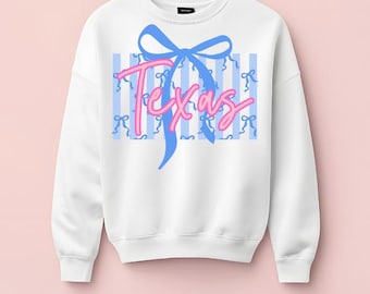 Noeud de coquette texan PNG | Illustration numérique Preppy State Pride (téléchargement numérique)