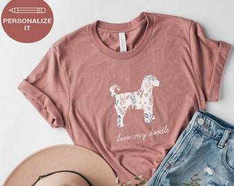 Floral Doodle Dog T-Shirt: Doodle Mama Gift