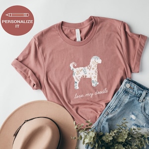 Floral Doodle Dog T-Shirt: Doodle Mama Gift