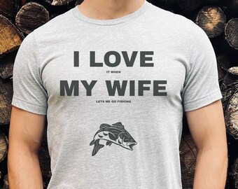 Husband Fishing T Shirt | Funny Fishing Shirt, Mens Fishing Tees, Dads Fisherman Gift, Fathers Fishing T-Shirt, Husband Fishing Gift for Men