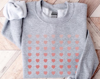 Pink Ombre Hearts Sweatshirt, Vday sweatshirts, Trendy College Shirt, Trendy Crewnecks, Teen Daughter Gifts, Best Friend Sweater, Girlfriend