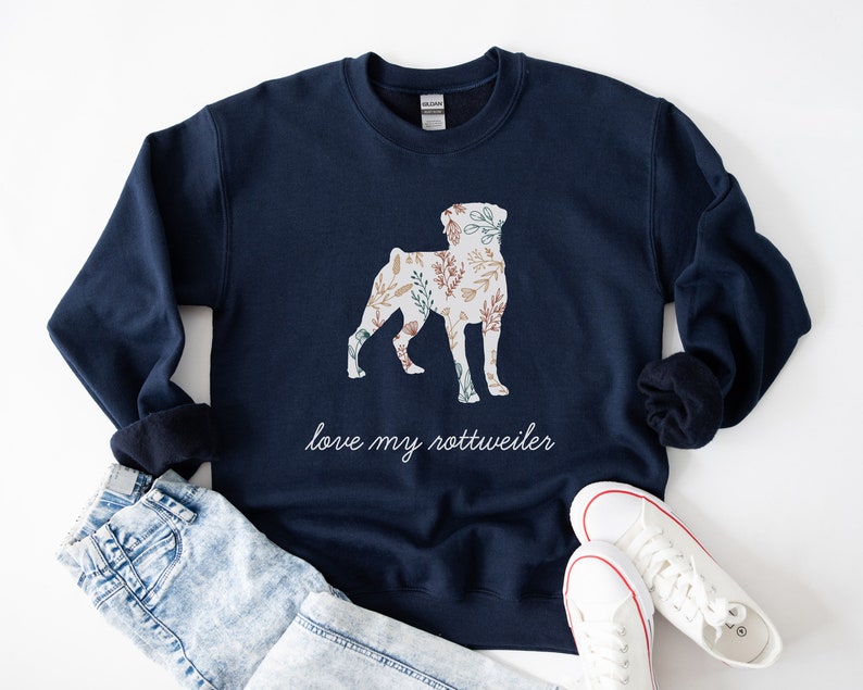Boho Rottweiler Sweatshirt, Rottie Mama Sweater, Dog Lover Shirts, Fur