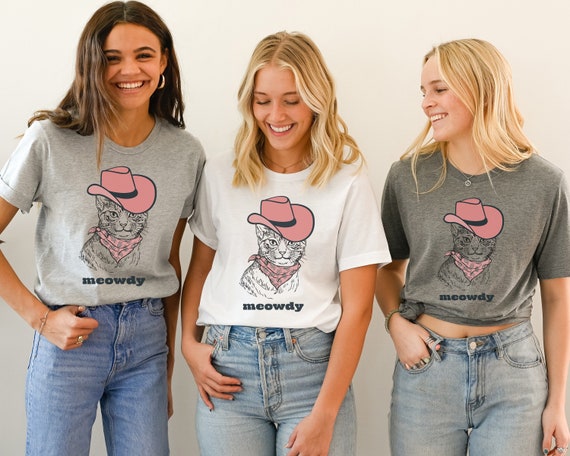 Meowdy Shirt, Cat Lovers Shirt, Cat Mom Shirt, Funny Cat Tees, Meowdy meme T Shirt, Cat Shirts for Women, Cowboy Cat Shirt, Gift for Cat Mom