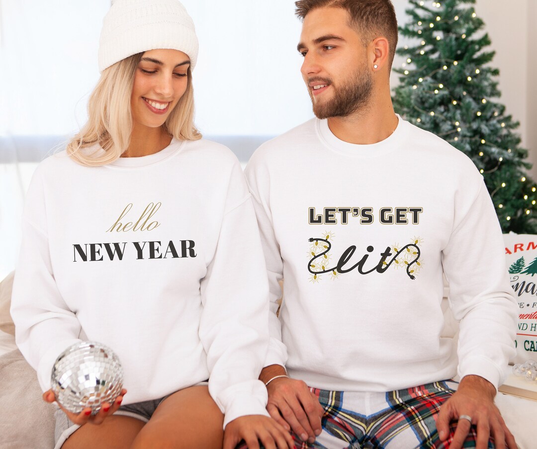 Lets Get Lit Happy New Year Sweatshirt New Years Eve Sweater Etsy