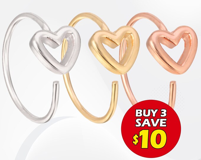 Sterling Silver Hollow Heart Hoop Earrings, Love Jewelry, Gift For Her, Valentine's Day Gift