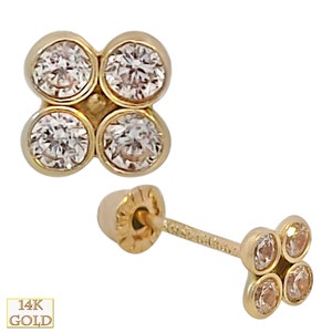 Solitaire Diamond Stud Earring, Flat Earring Backs, Nap Earrings, Gold  Sleeper Earrings, 14K Yellow Gold, 14K White Gold - 5mm 6.5mm 8mm –  Valensole Jewelry