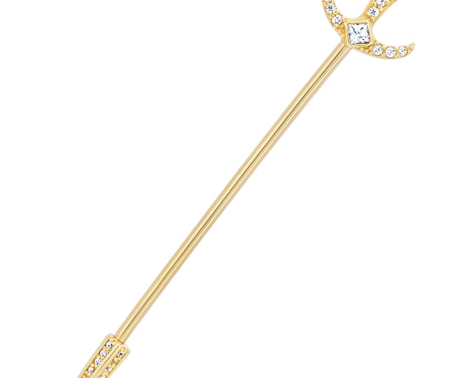 14k Gold Medieval Sword Industrial Barbell