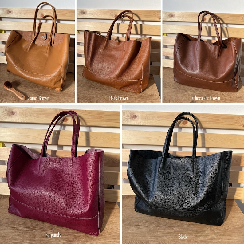 Brown Leather totes for women madein italy