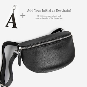 Leather Fanny Pack for Women, Leather Crossbody Belt Bag, Leather Waist Bag, Italian Leather Bum Bag, Women's Belt Pouch Bag, Gift for Her Black