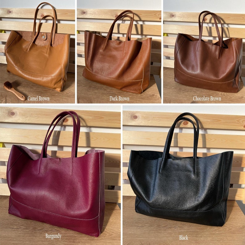 Brown Leather totes for women madein italy