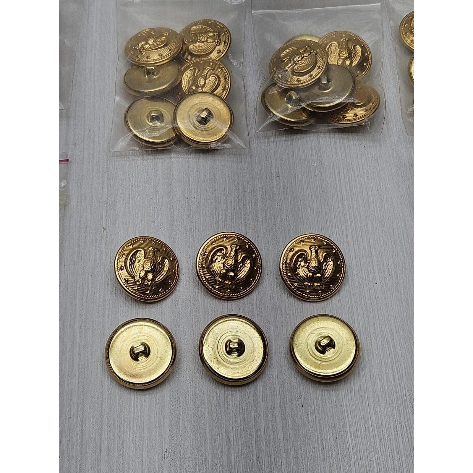 Lot of 96 Military Reproduction Gold Tone Eagle Buttons US NAVY 7/8 ...