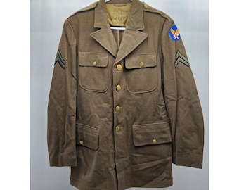 34R Vintage 50s 60s US Army Military Cropped Battle Dress Wool Ike
