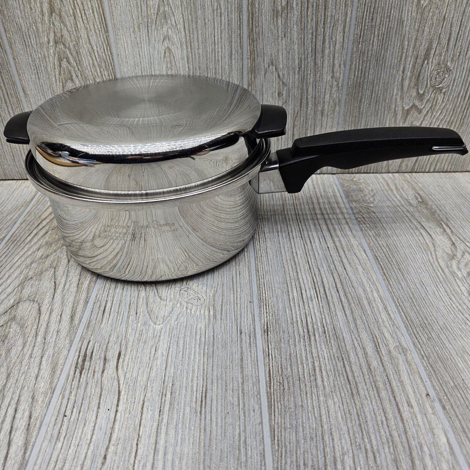 Vintage Royal Queen Multi-core 5 Ply 2 Qt Sauce Pan Great