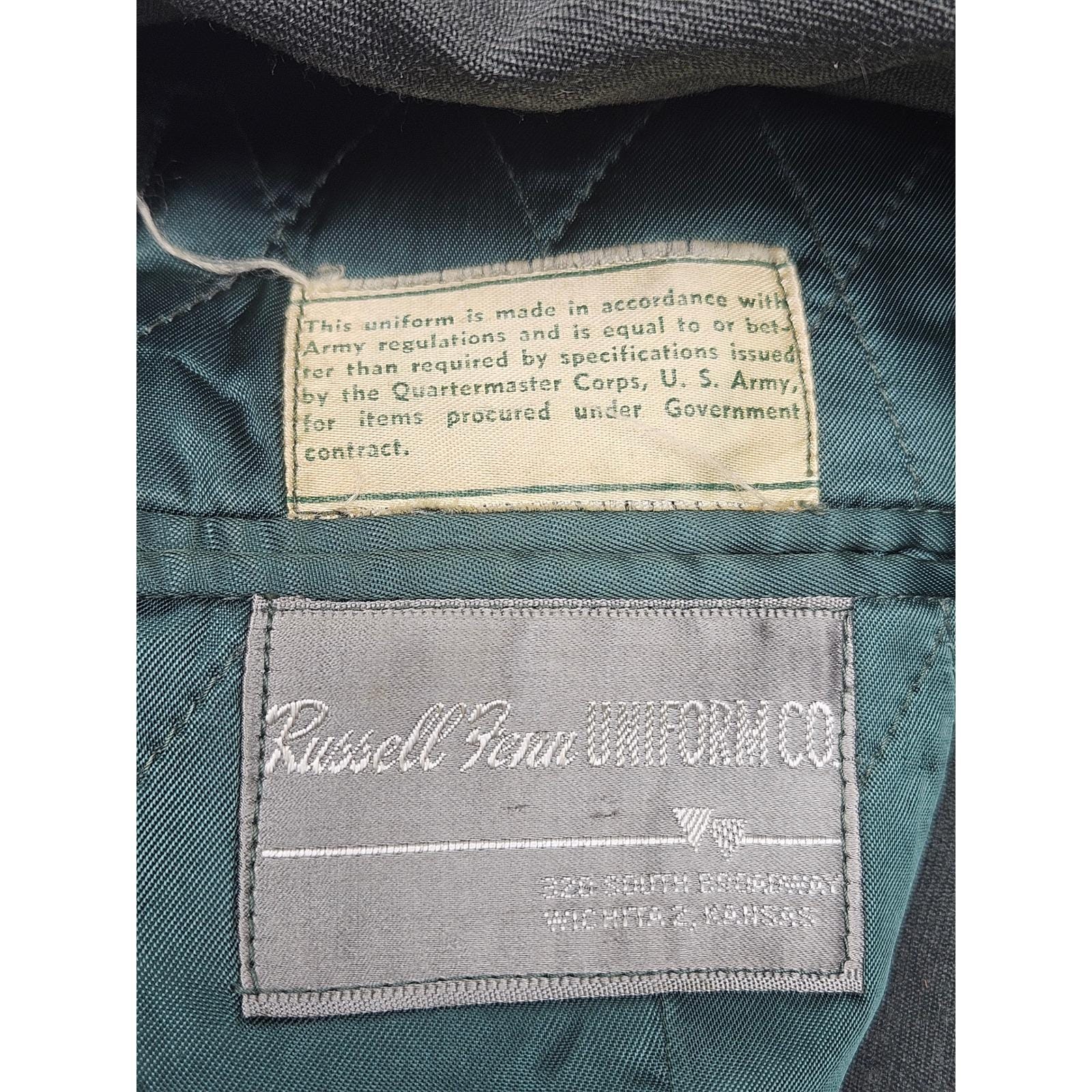 Russell R Fenn Vintage US Army Uniform Set Russell Fenn Officer Jacket & Trousers 1956 ...