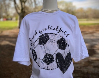 My Heart Is On That Field Shirt | Soccer Shirt | Soccer Mom Shirt | Leopard Soccer Shirt | Soccer Mama | Soccer | Sports Mom | Mom Of Both