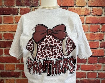 Panthers Shirt | Panthers Football Shirt | Football Mom Shirt | Football Mom | Preppy Mascot Shirt | Panthers | Football Mama | Panthers Bow