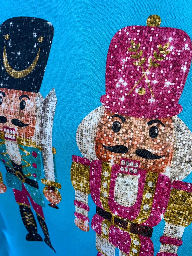 Double Take Full Size Sequin Nutcracker Long Sleeve Sweater main image 0