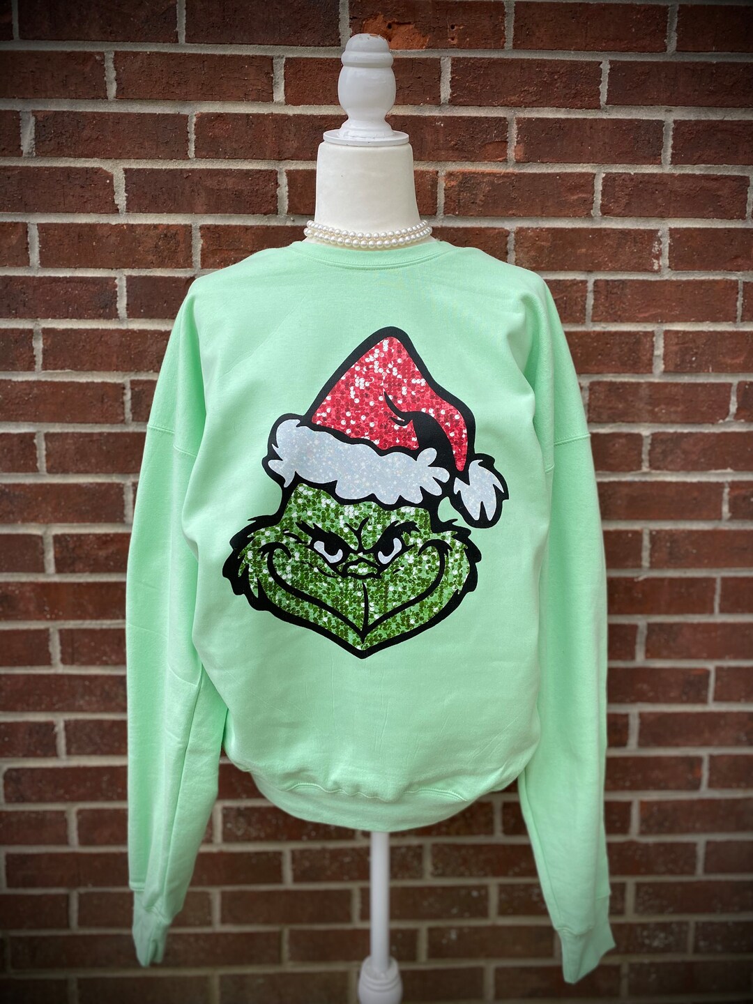 Christmas Bow Sequined Long Sleeve Sweatshirt
