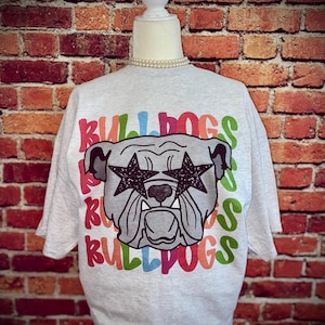 Bulldogs Shirt | Bulldogs Football Shirt | Football Mom Shirt | Coquette | Bulldogs Cheer | Bulldogs | Football Mama | Preppy Mascot Bulldog