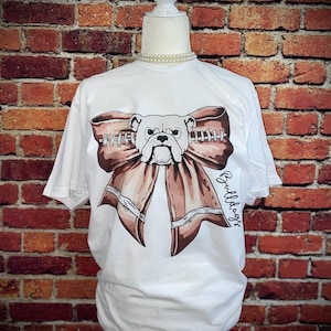 Bulldogs Shirt | Bulldogs Football Shirt | Football Mom Shirt | Coquette | Bulldogs Cheer | Bulldogs | Football Mama | Bulldogs Bow Shirt