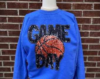 Basketball Sequin Sweatshirt | Sequin Sweatshirt | Basketball Sweatshirt | Basketball Mom Shirt | Basketball | Game Day Shirt | FAUX SEQUINS