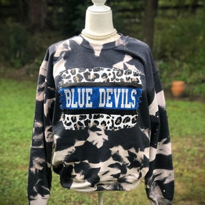 Blue Devils Bleached Sweatshirt | Blue Devils Shirt | Blue Devils Football | Blue Devils Basketball | Bleached Sweatshirt | Football Mom