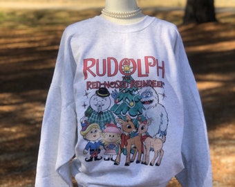 Vintage Rudolph Sweatshirt | Christmas Sweatshirt | Retro Christmas | Vintage Christmas | Rudolph The Red Nose Reindeer Shirt | Rudolph