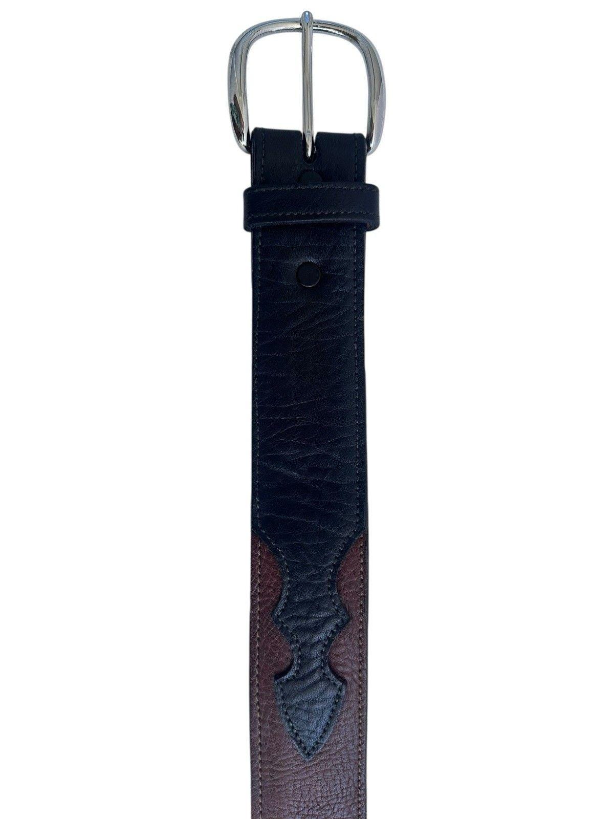 Tooled Leather Belt Man Black Brown 34 Appaloosa Trading Co  display picture 2