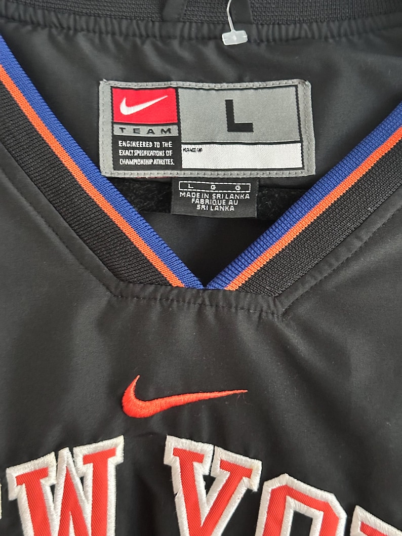 Vintage Nike Middle Swoosh svart New York Half Zip vindjacka pullover jacka herr XL bild 2